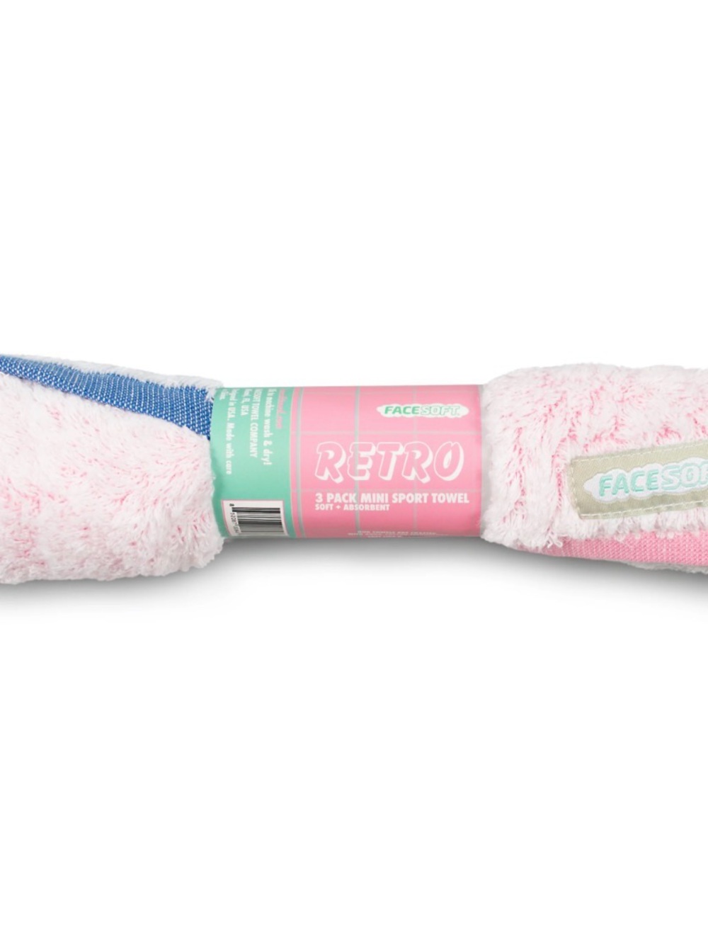 Facesoft Retro Pink Mini Sport Towel - 3 Pack
